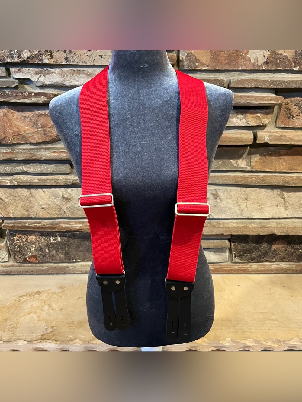 Welch 2" Y-back Work Button-On Red Suspenders - Classic Adjustable Style